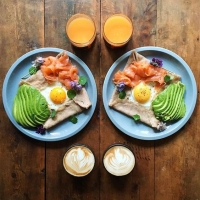 Kelly's Buckwheat Crepes w/ Silky Scrambled Eggs & Smoked Regal Salmon